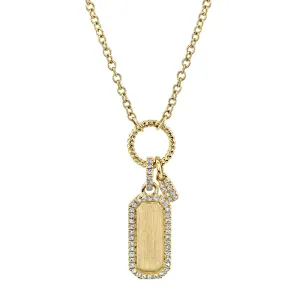 0.13CT DIAMOND DOG TAG NECKLACE