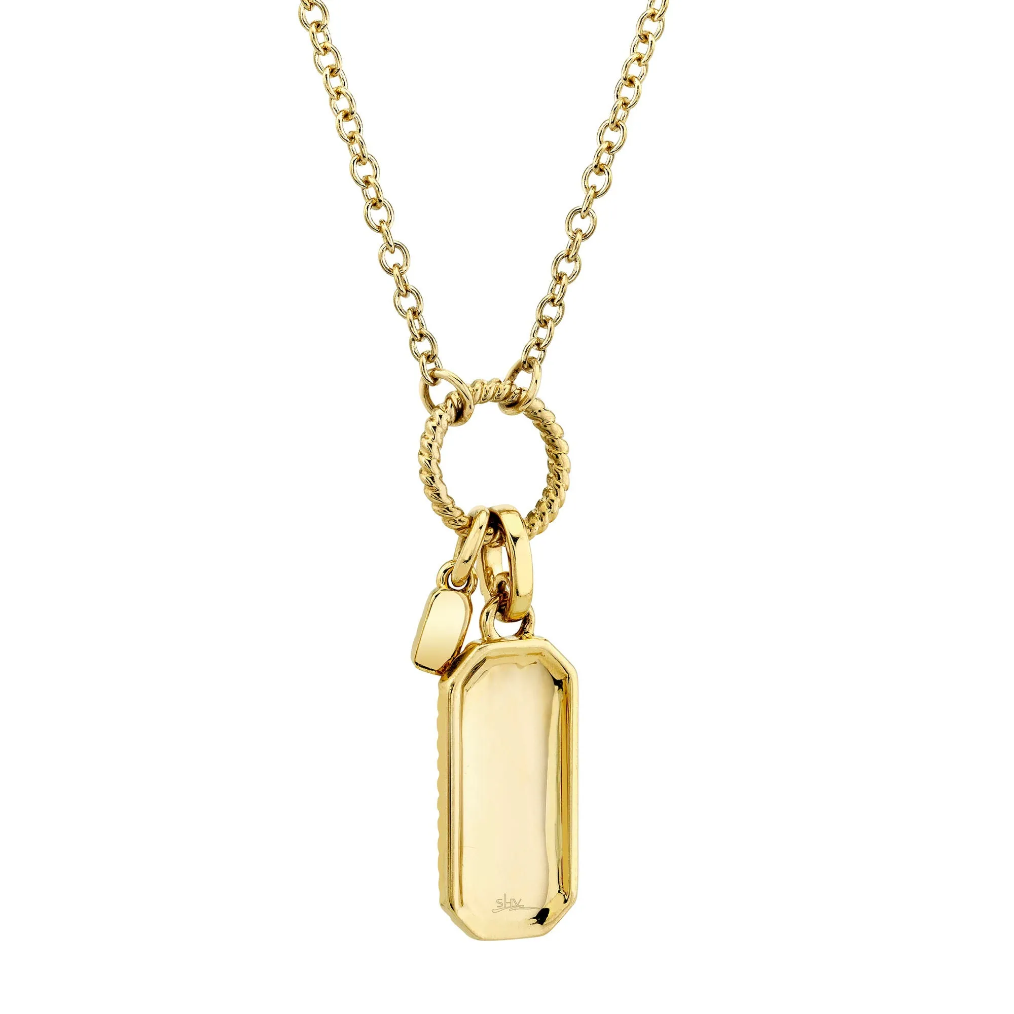 0.13CT DIAMOND DOG TAG NECKLACE