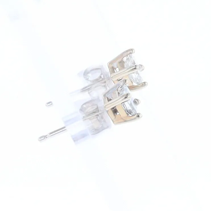 0.43ctw Princess Cut Diamond Stud Earrings