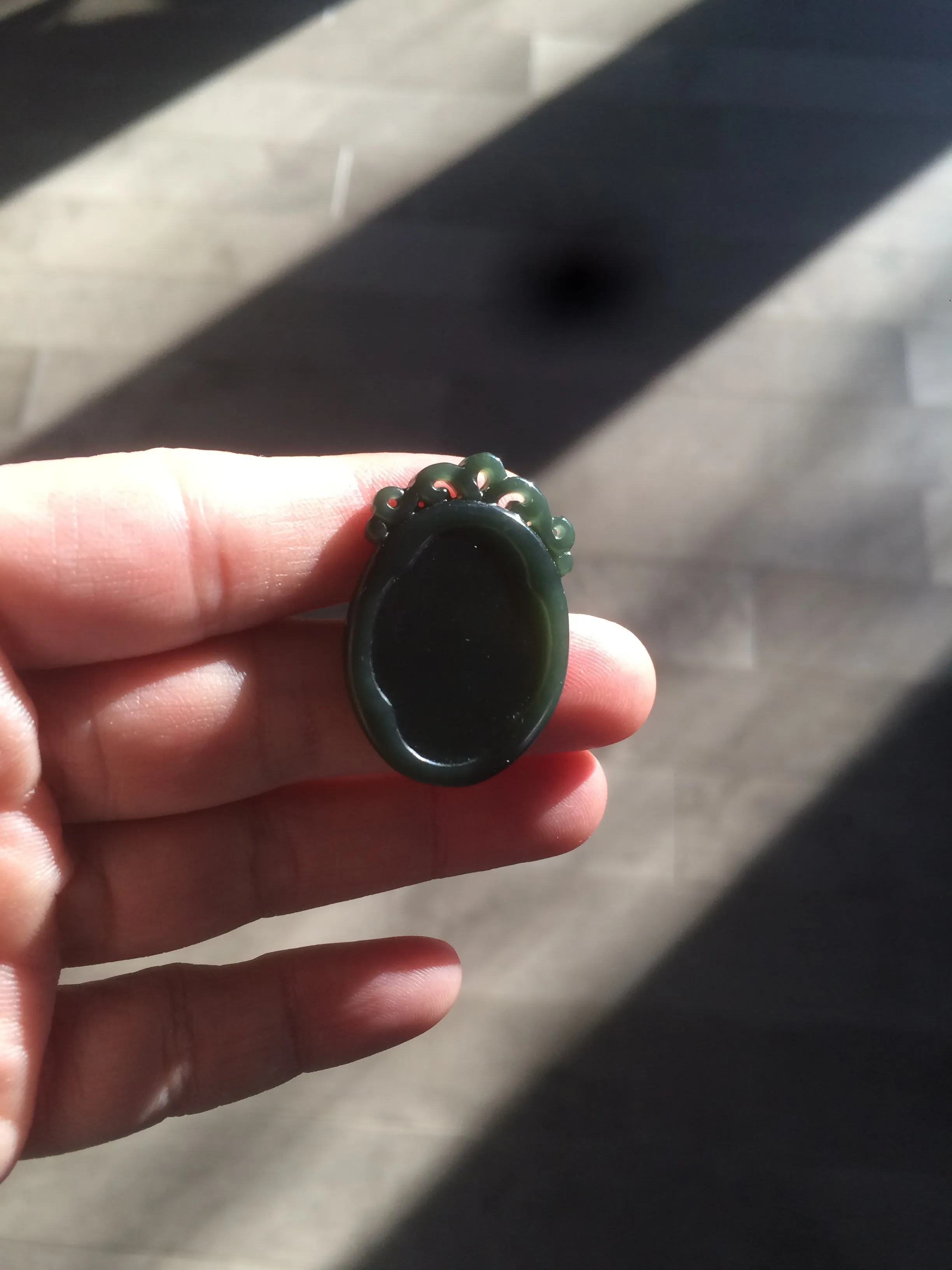 100% Natural dark green/black Hetian Jade blessed fortune pendant HT7 Add on item! not sale individually