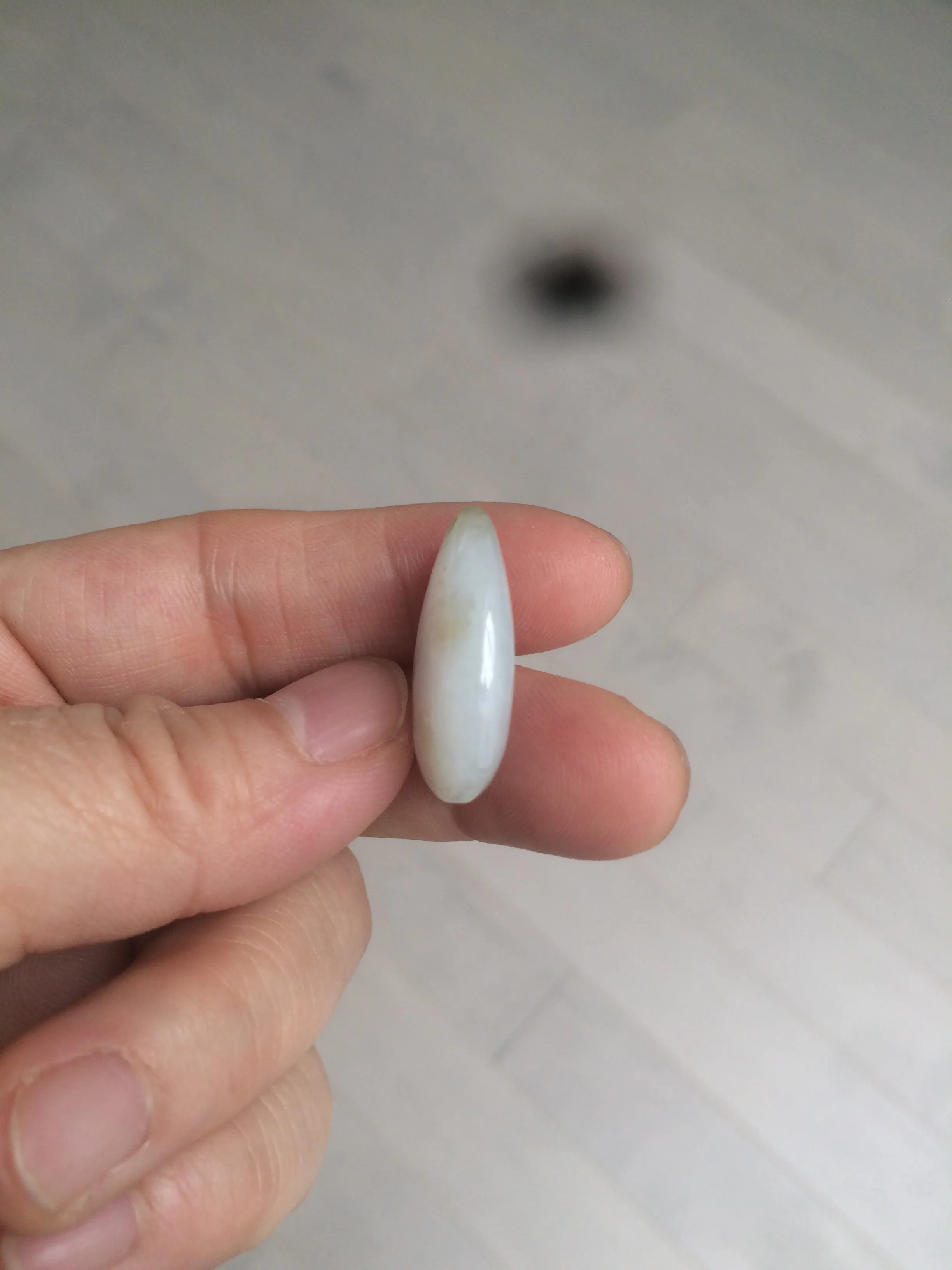 100% natural white type A jadeite jade water drop pendant AX36