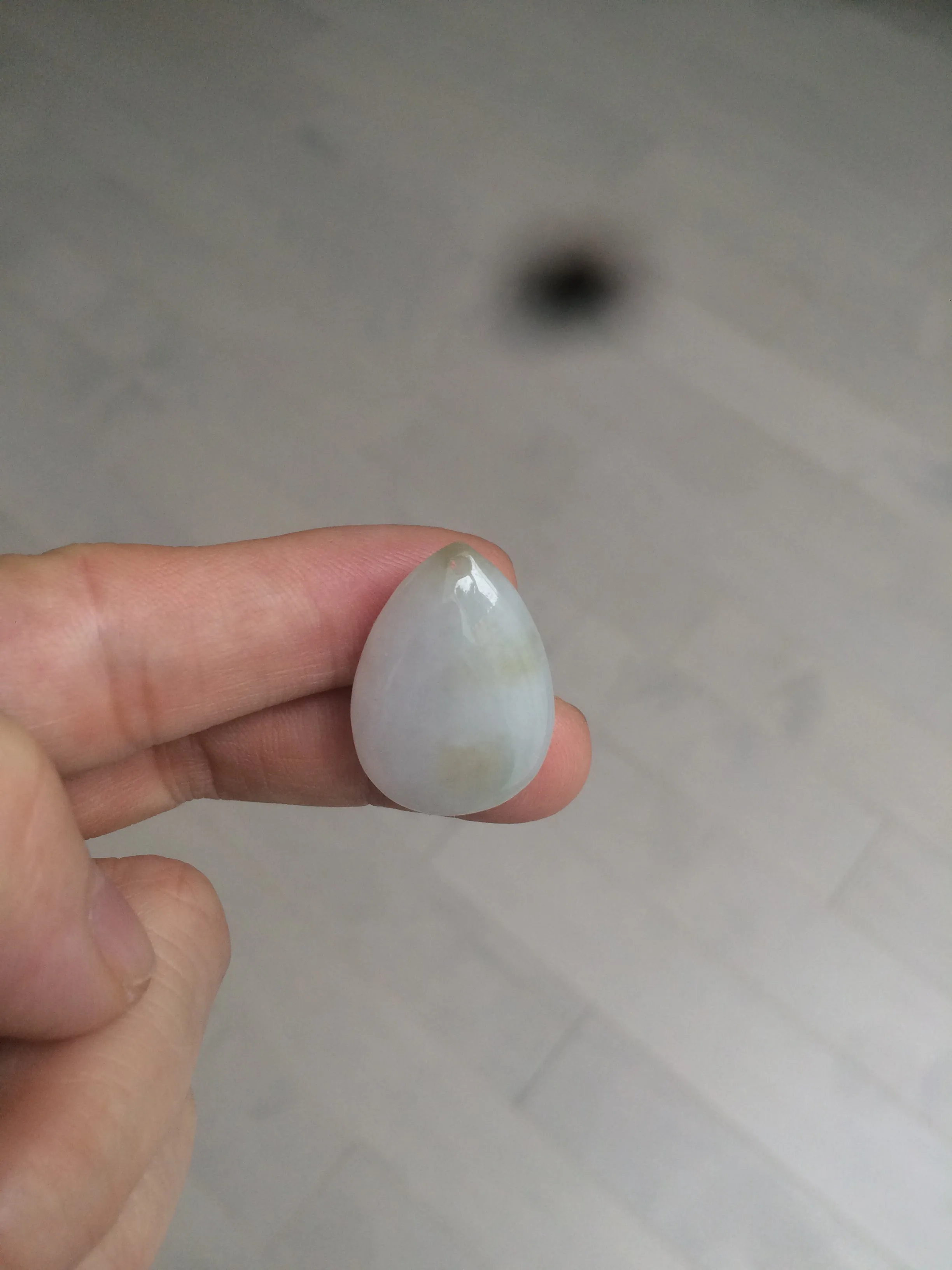 100% natural white type A jadeite jade water drop pendant AX36