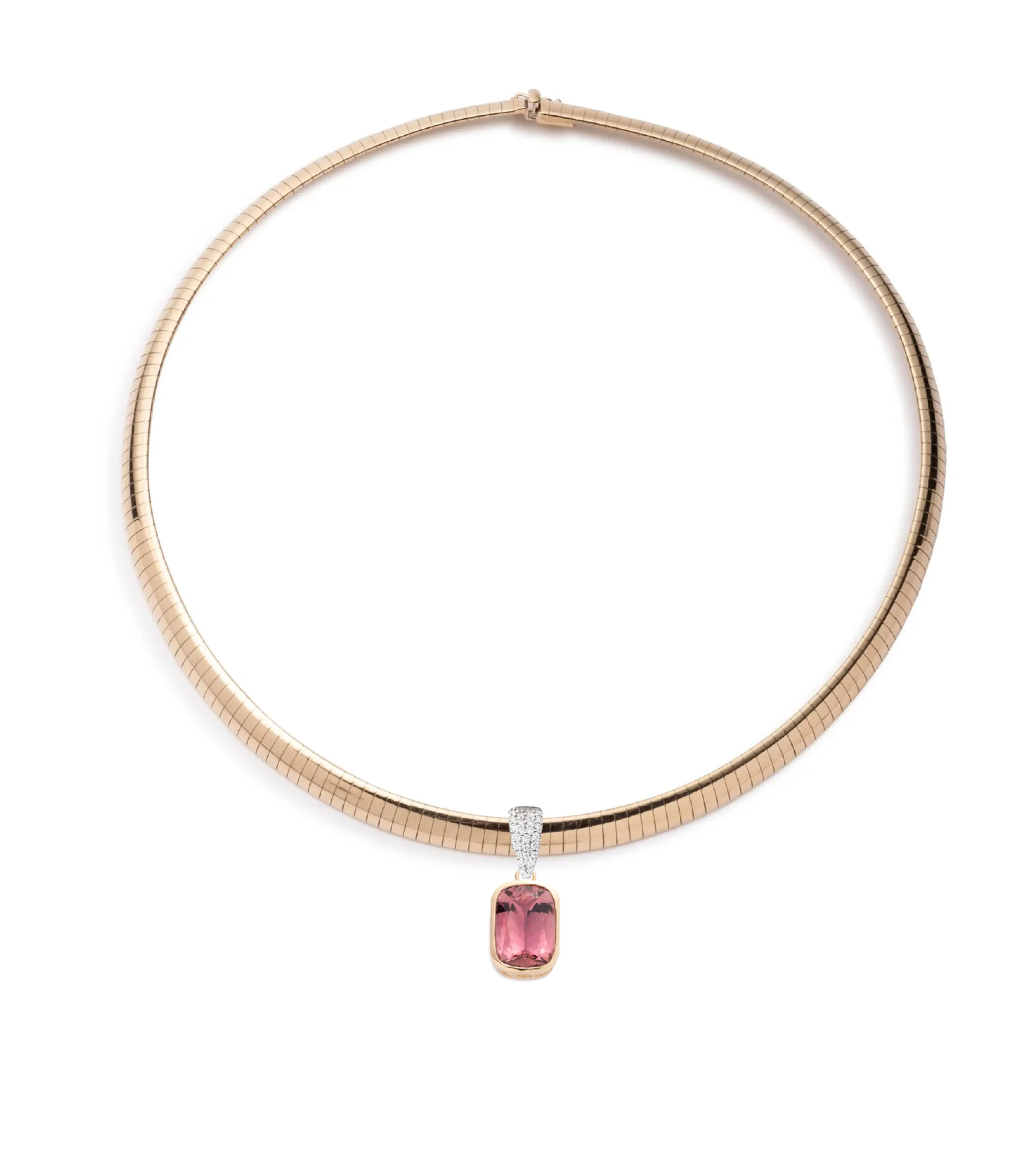 11.85 ct Pink Tourmaline : One-of-a-Kind Medium Sleek Collar Necklace