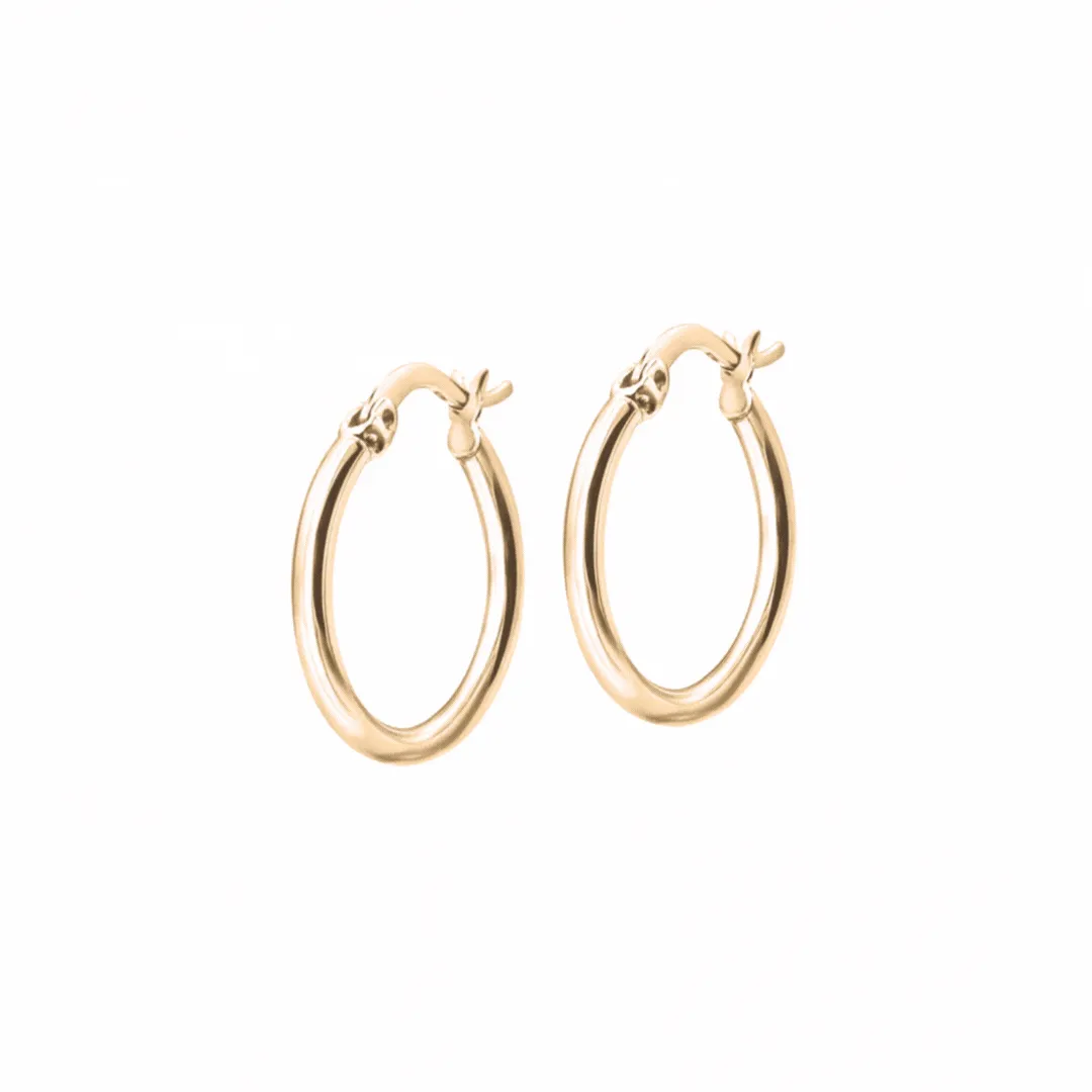 14k Gold Hoops - Slim