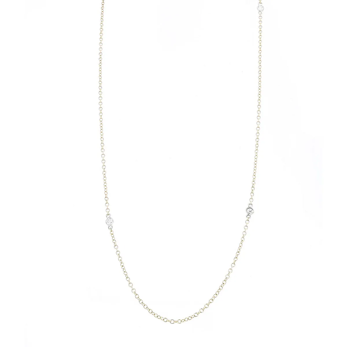 14K Yellow Gold Diamond by the Yard Necklace