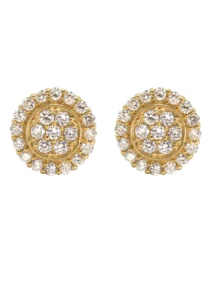 14K Yellow Gold Diamond Earrings For Men | 0.49 Carats | 1.95 Grams