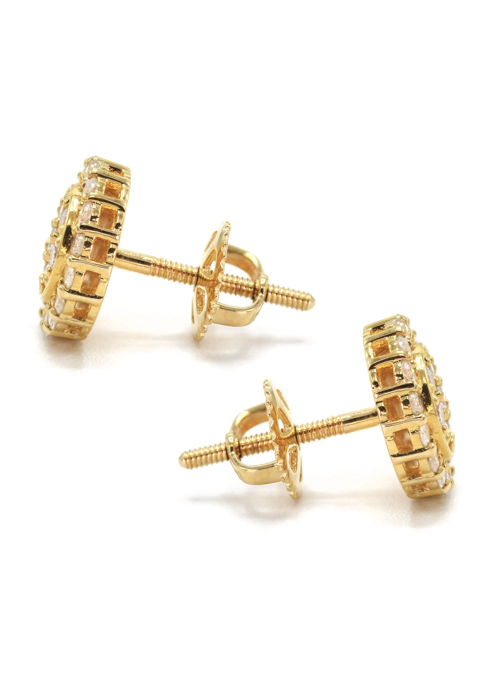 14K Yellow Gold Diamond Earrings For Men | 0.49 Carats | 1.95 Grams