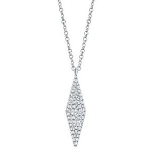 14KT GOLD 0.17 CTW DIAMOND RHOMBUS NECKLACE