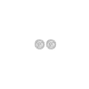 14KT White Gold & Diamond Classic Book Tru Reflection Fashion Earrings  - 1/6 ctw