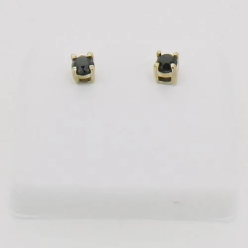 1.50cttw Black Diamond Earrings Studs 10K Yellow Gold