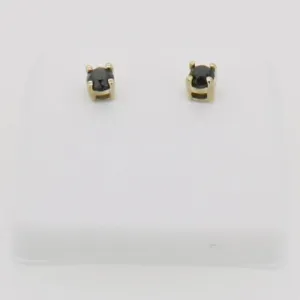 1.50cttw Black Diamond Earrings Studs 10K Yellow Gold