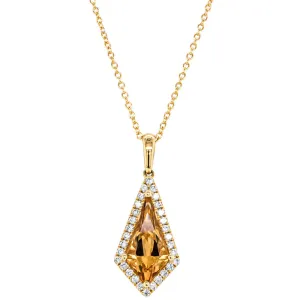 18ct Yellow Gold Citrine & Diamond Necklace