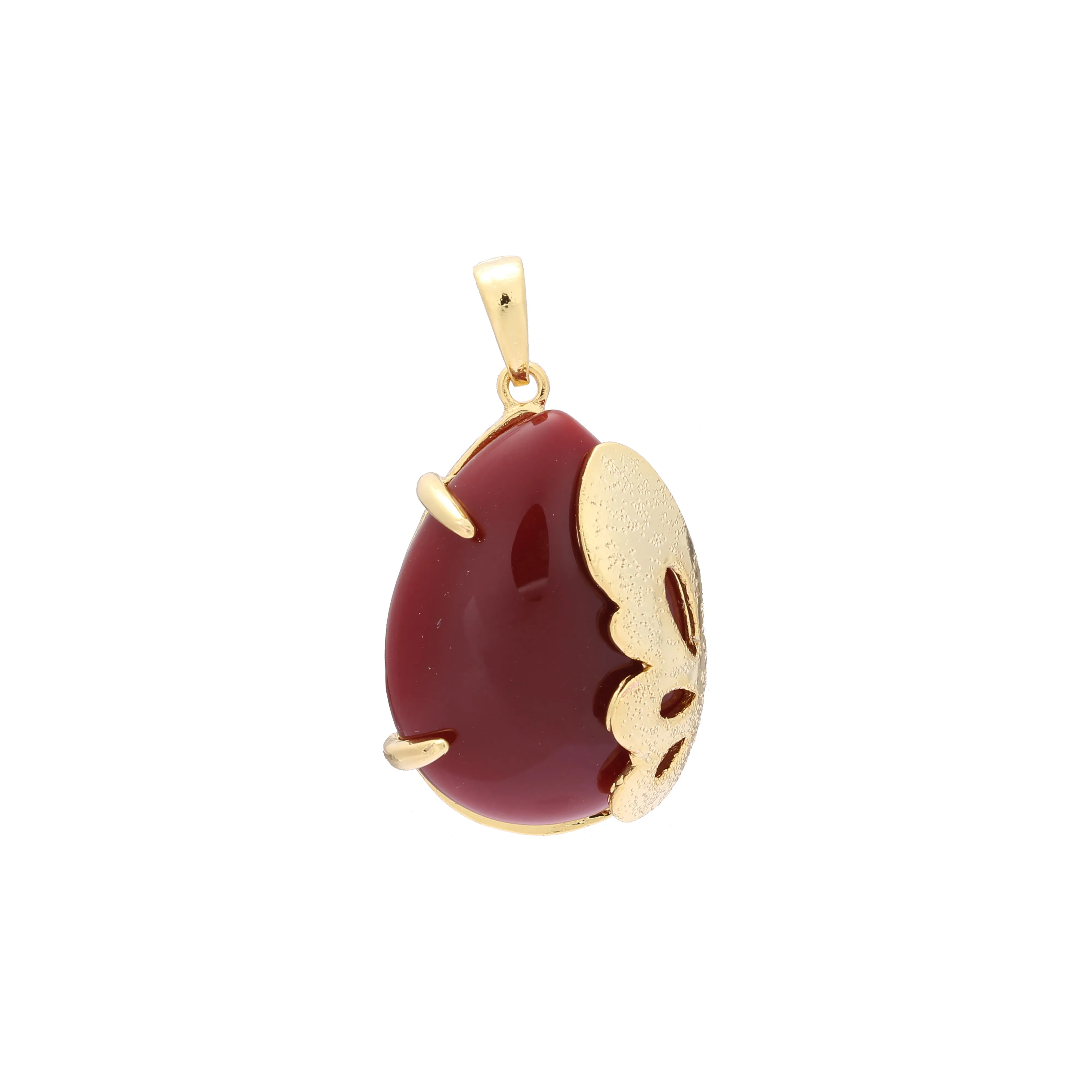 18K Gold Solitaire big Jade pendant