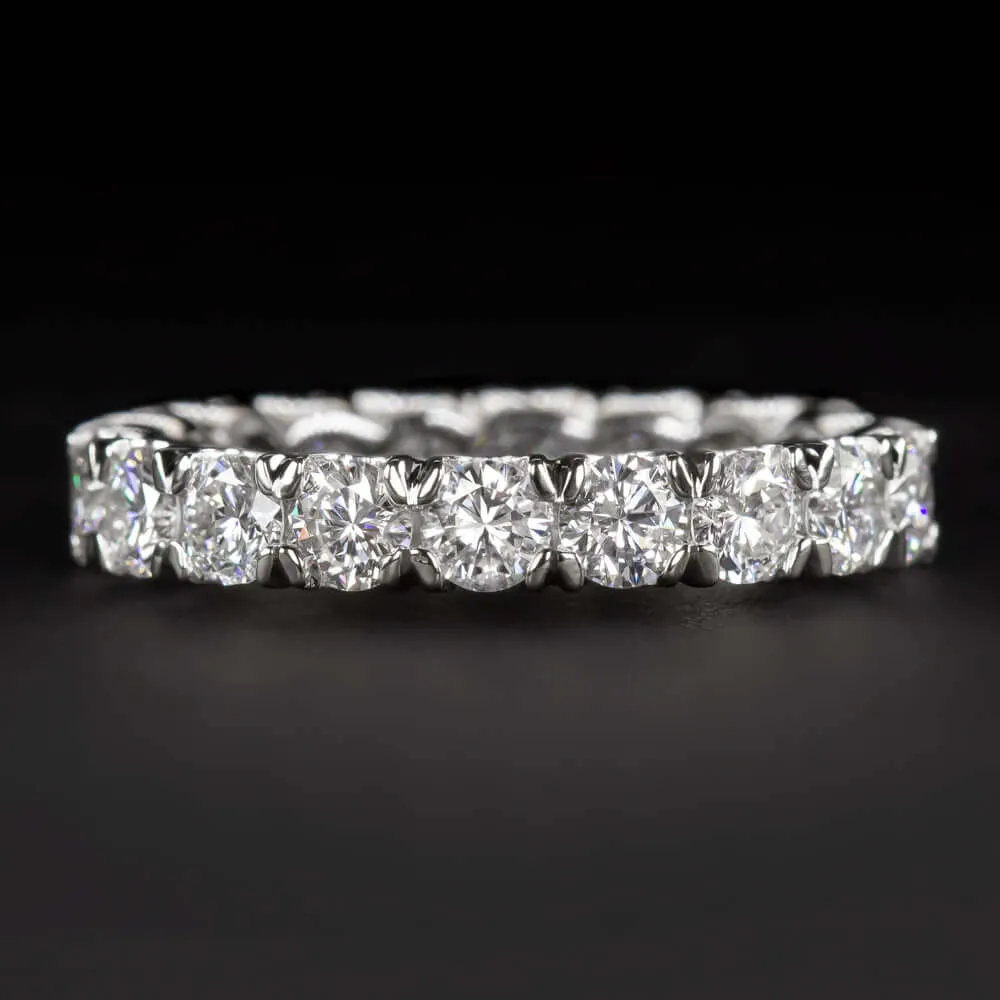 2.4ct EXCELLENT CUT DIAMOND FULL ETERNITY BAND WEDDING RING WHITE GOLD NATURAL