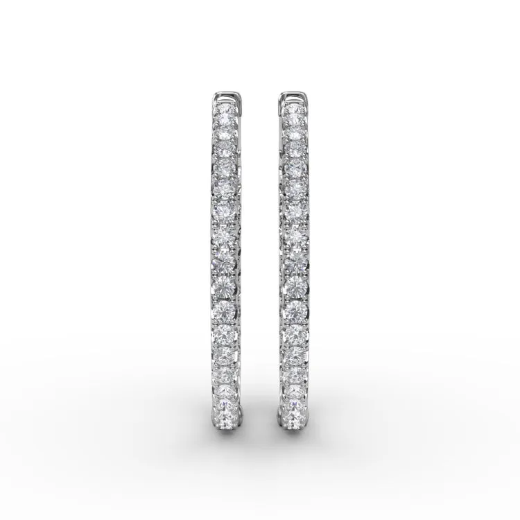 3.15ct Diamond Hoop Earrings