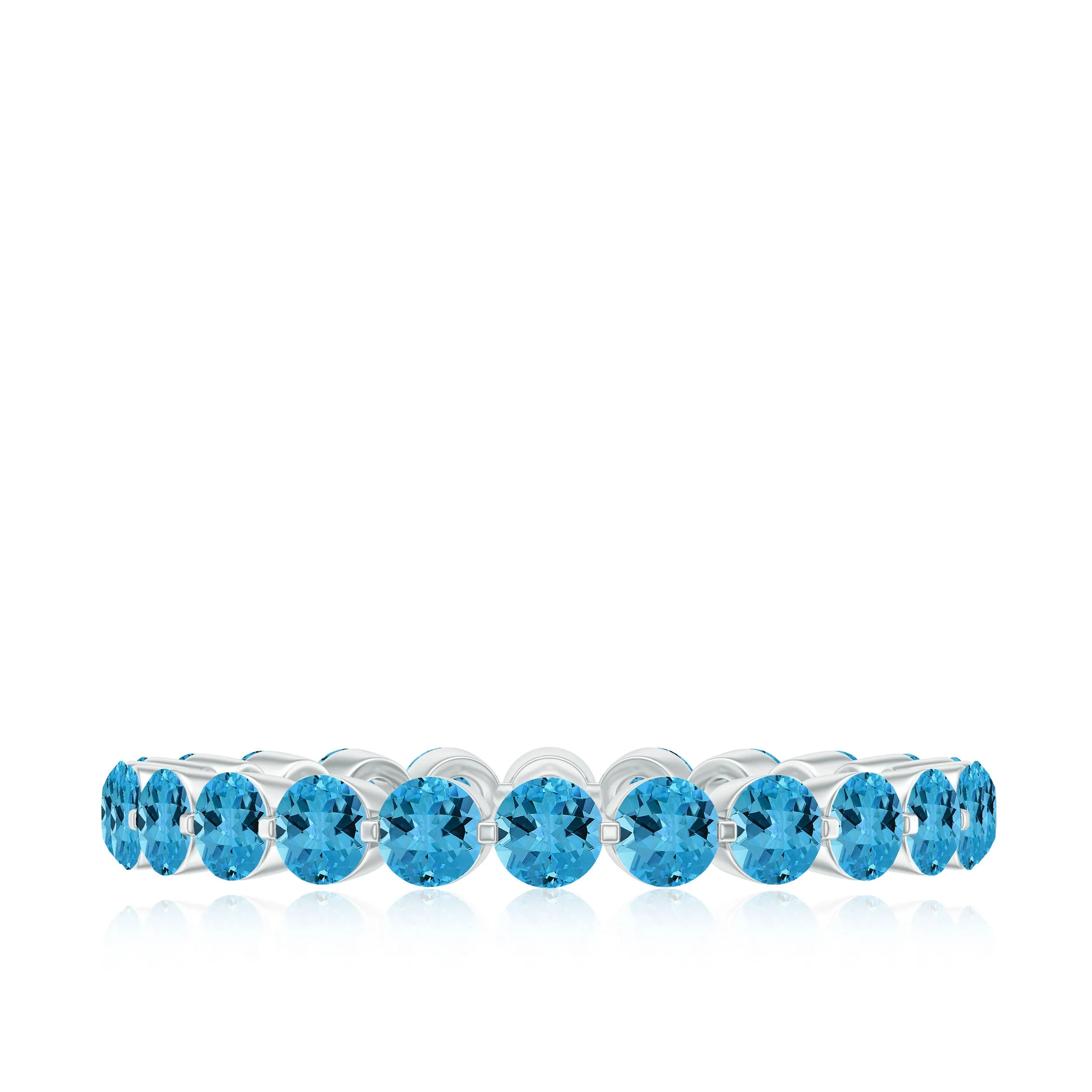 3.50 CT Swiss Blue Topaz Full Eternity Ring in Floating Setting