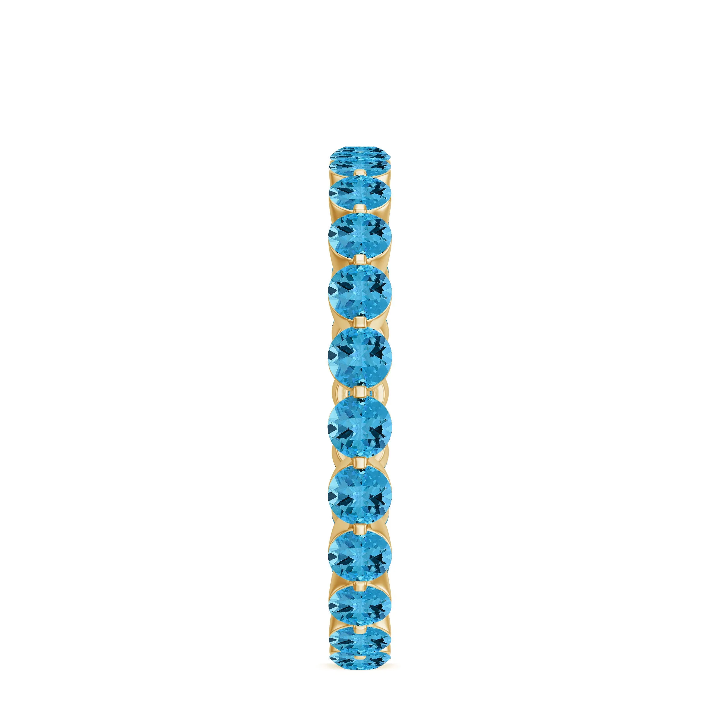 3.50 CT Swiss Blue Topaz Full Eternity Ring in Floating Setting