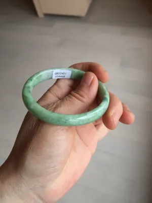 47.5mm Certified type A 100% Natural sunny green Jadeite Jade bangle BM93-4468