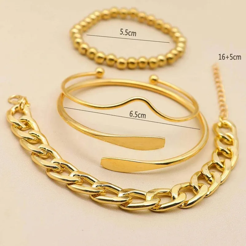 4pcs Simple Plain Bracelet