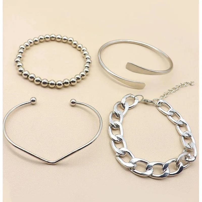 4pcs Simple Plain Bracelet