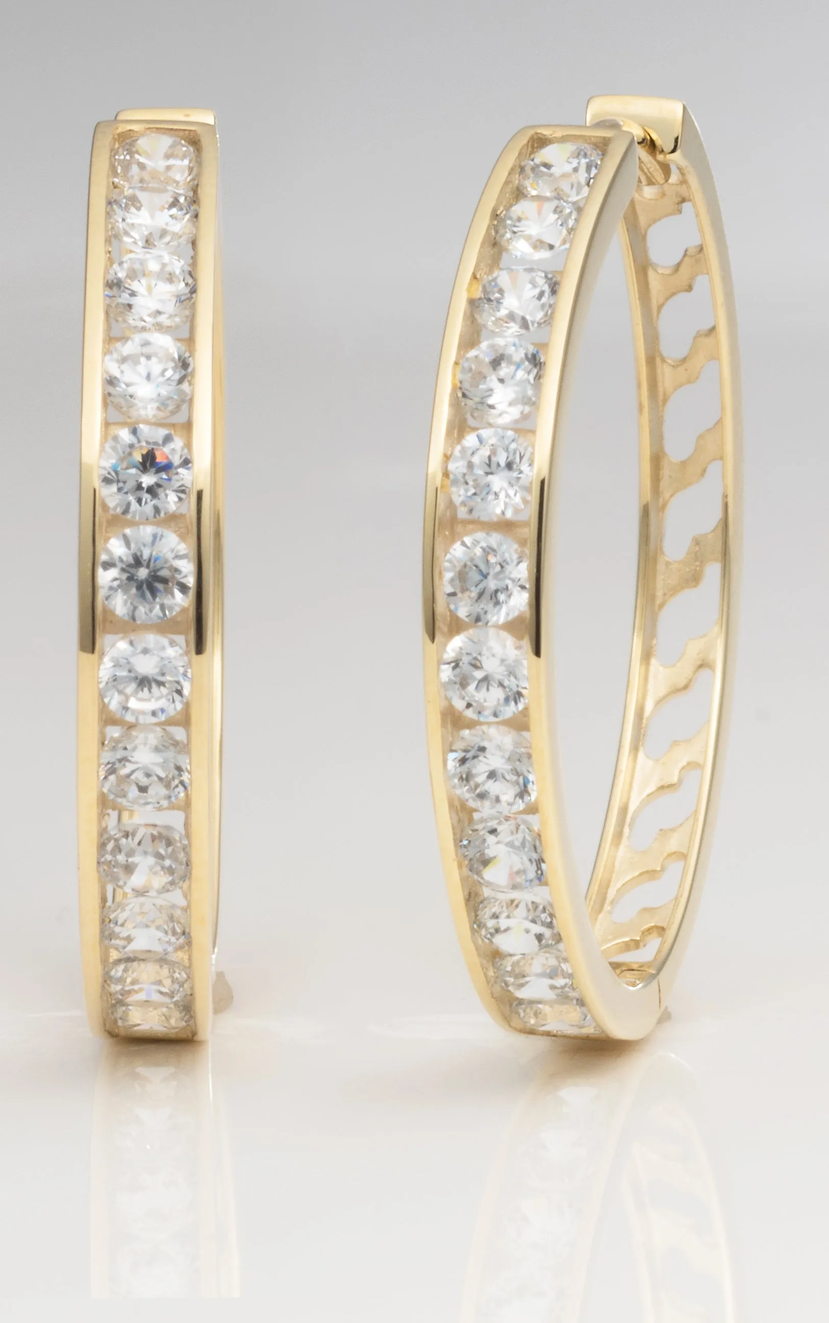 9ct Cubic Zirconia Hoop Earrings