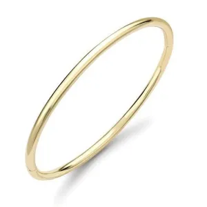 9ct Gold Bangle, Women's Hinged Solid Chic, 3mm, 17.00g, Gift Box Included