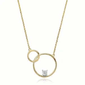 9ct Two Tone Gold  Diamond Set Necklace