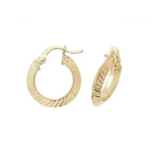 9ct Yellow Gold 10mm Hoop Earrings ER876