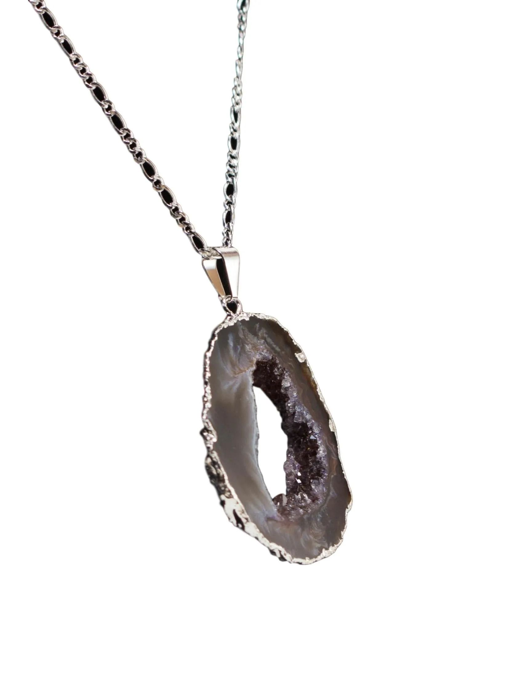 Agate Geode Chain Necklace