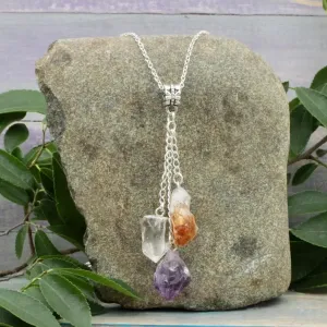 Amethyst, Citrine and Quartz Necklace