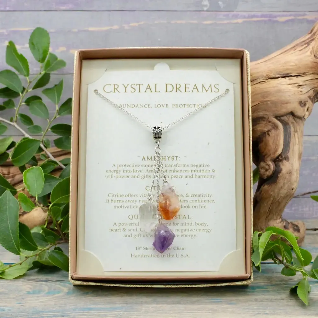 Amethyst, Citrine and Quartz Necklace