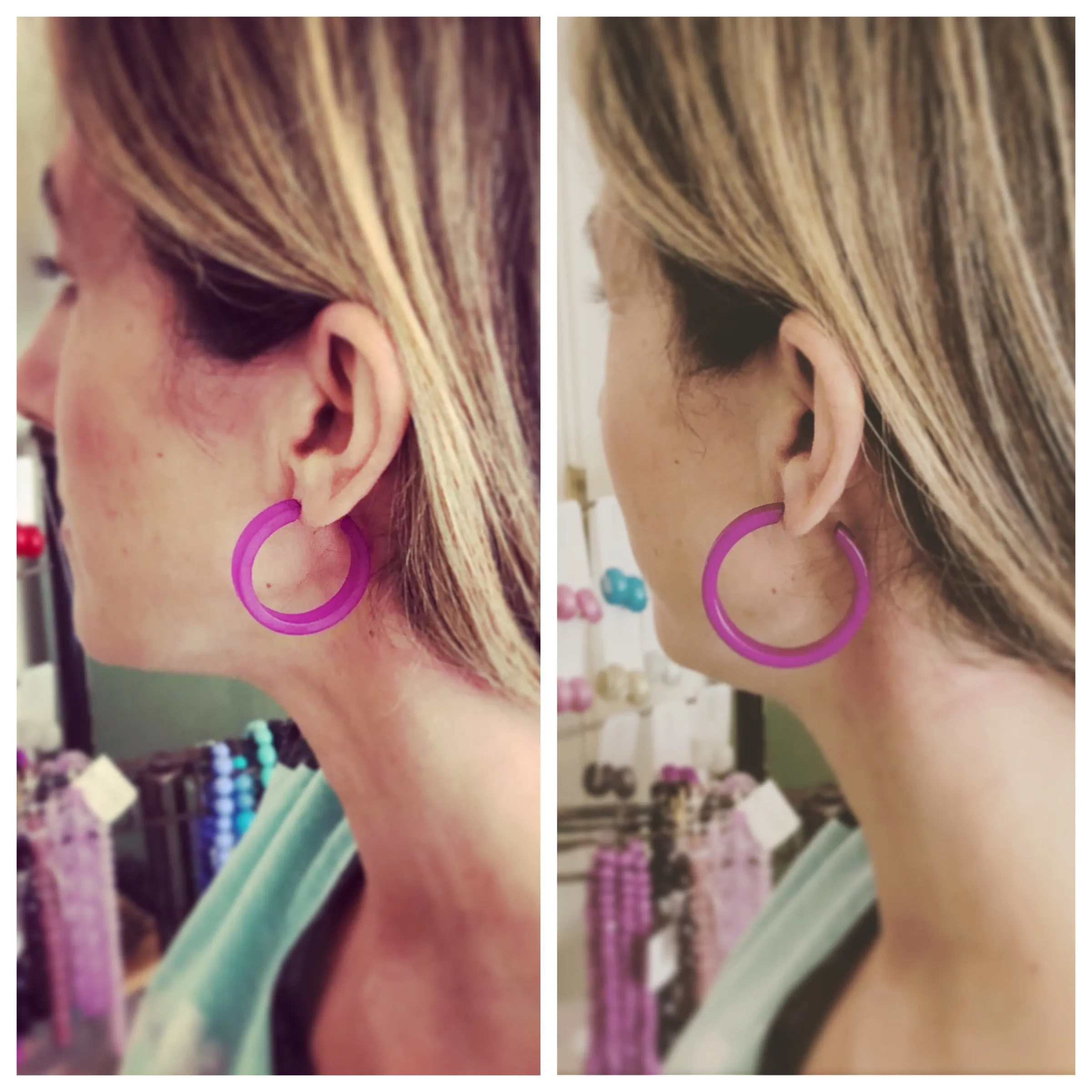 Amethyst Purple Small Classic Hoops