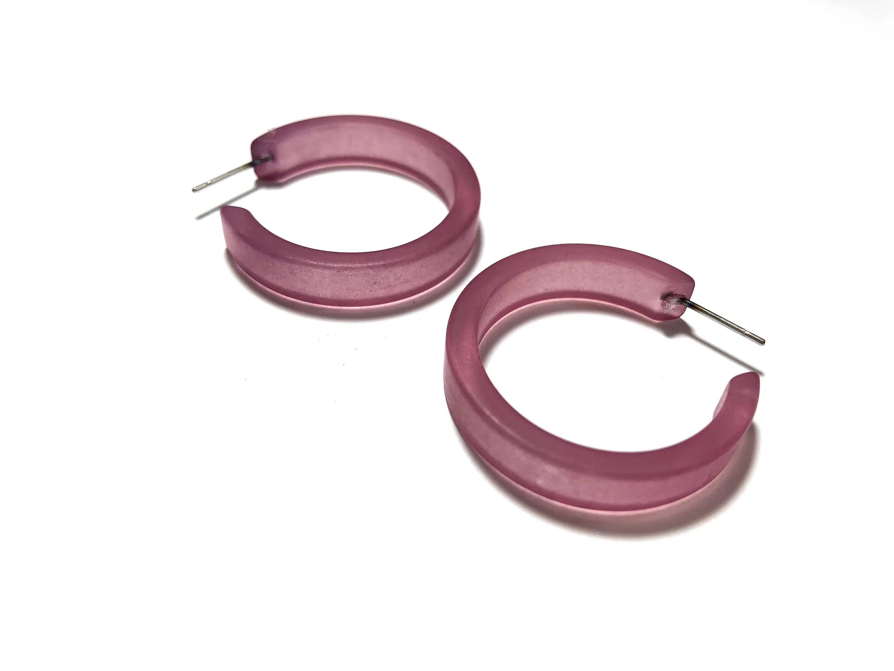 Amethyst Purple Small Classic Hoops