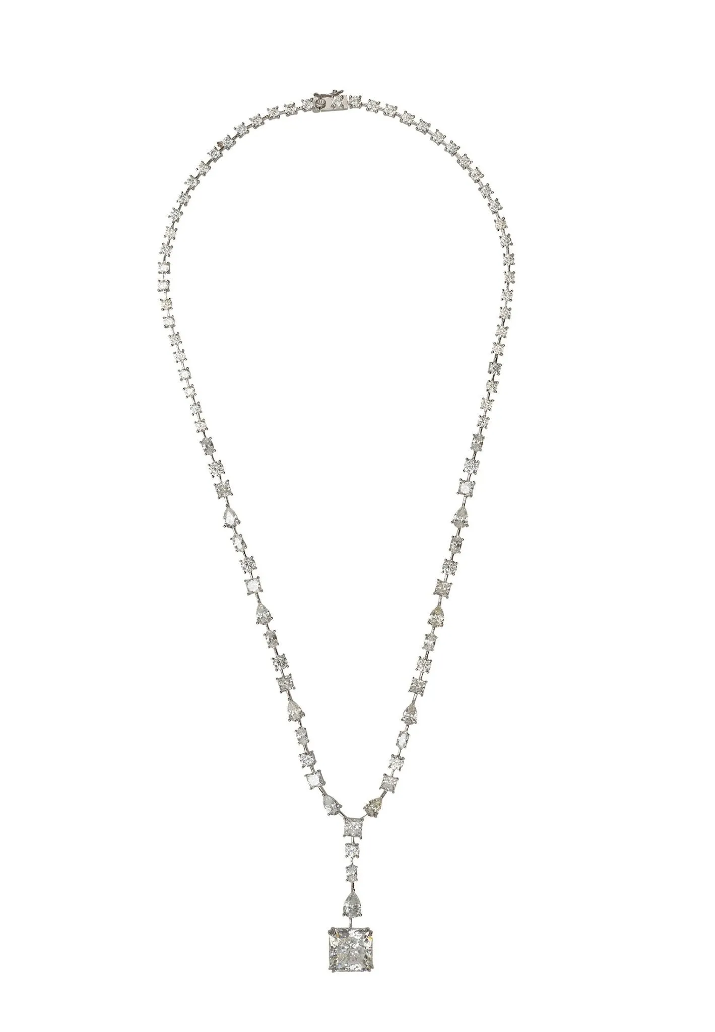 Angelina Moissanite Statement Necklace Silver