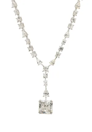 Angelina Moissanite Statement Necklace Silver