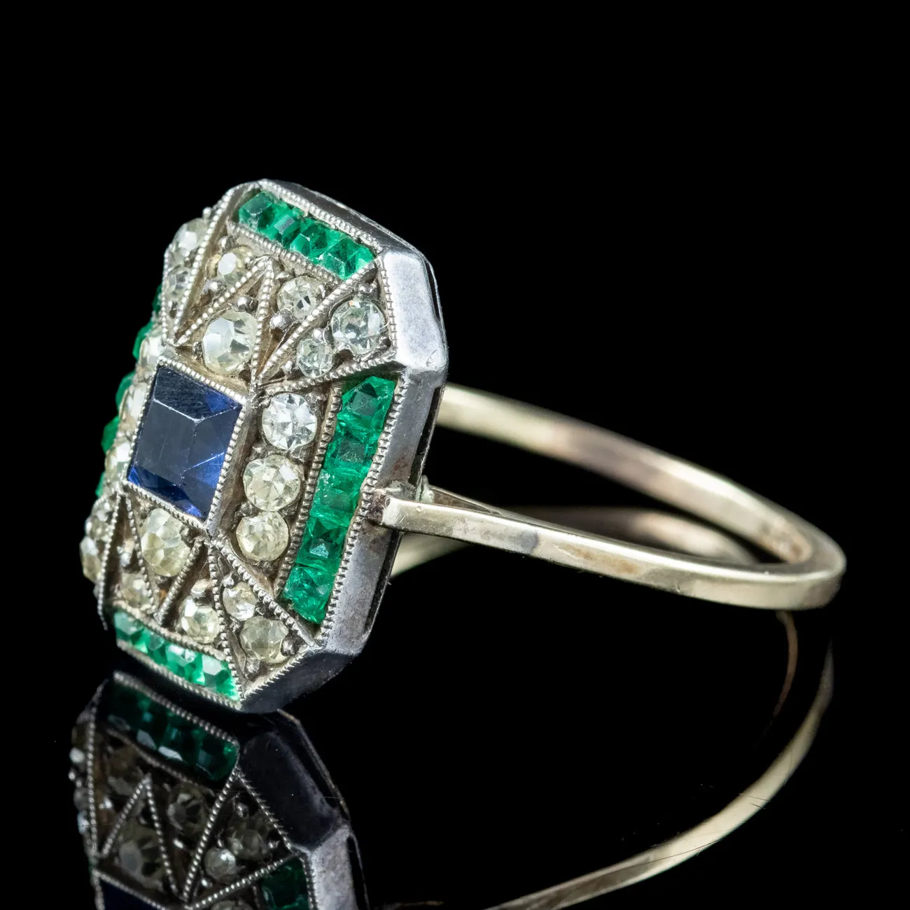 Antique Art Deco Paste Cocktail Ring