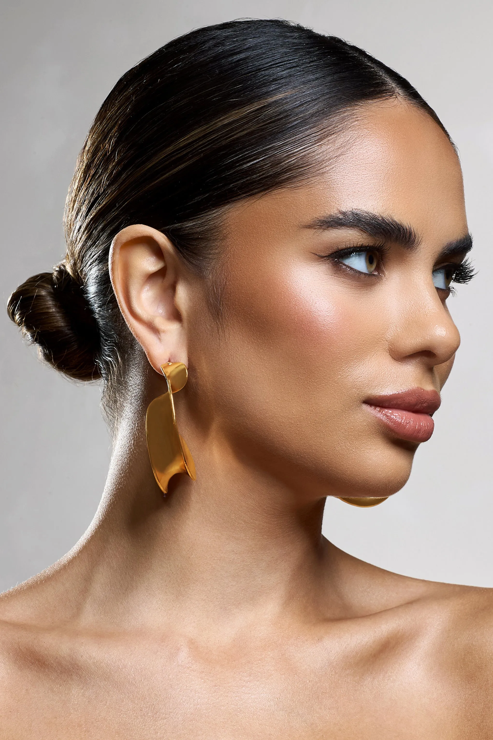 Athalia | Gold Twist Abstract Earrings