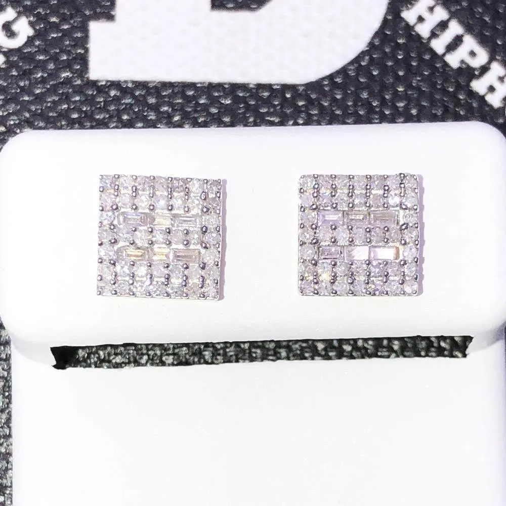 Baguette Square .55cttw Diamond Earrings 10K Yellow Gold