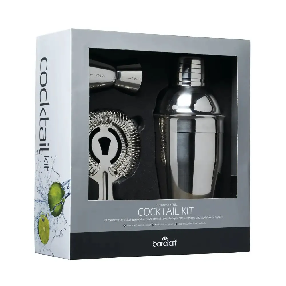 Barcraft Stainless Steel 3 Piece Cocktail Set