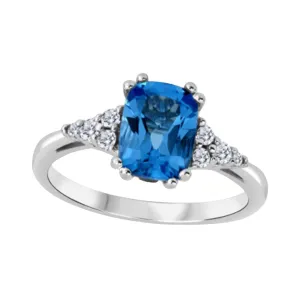 Blue Topaz Cushion Cut Ring