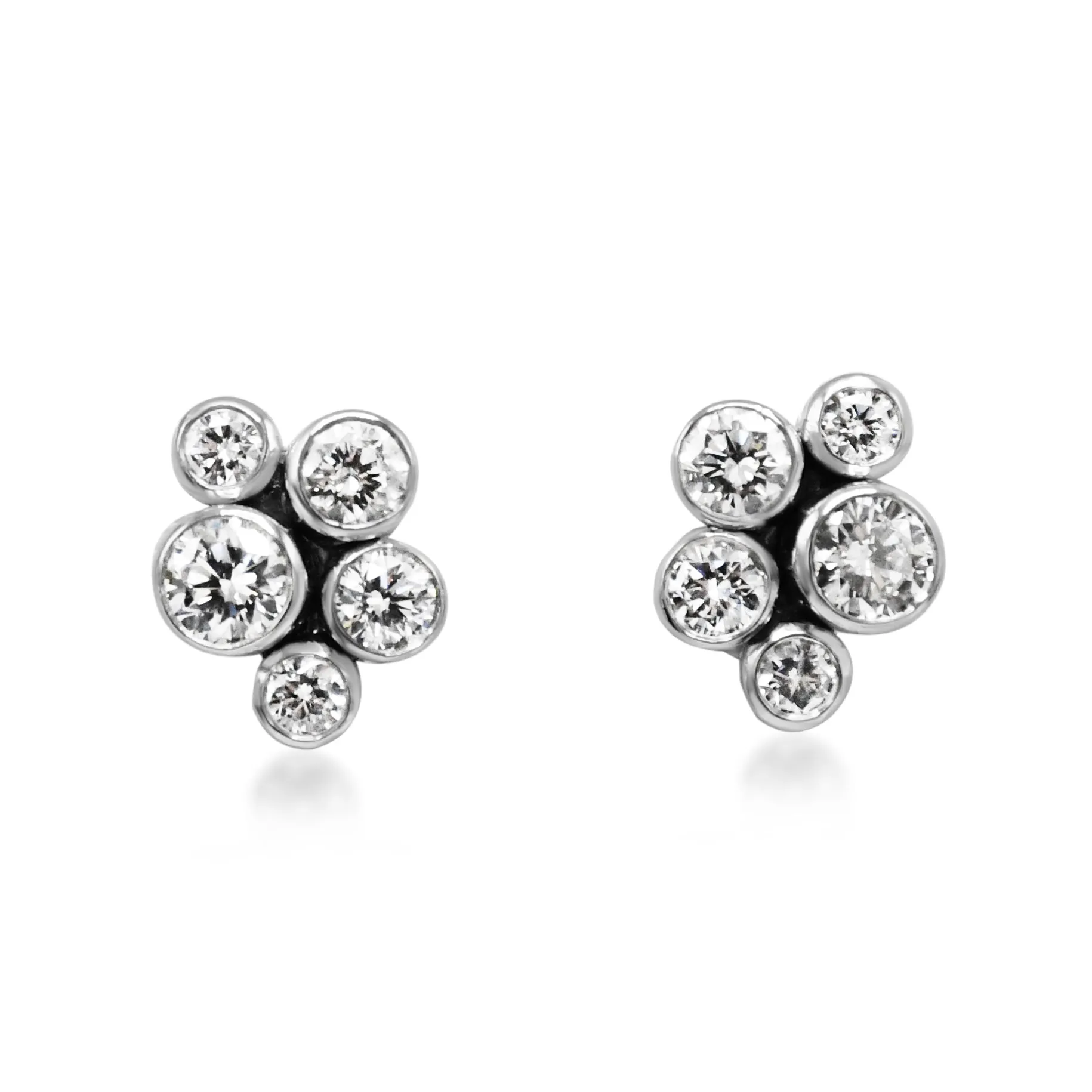 Boodles Raindance Medium Cluster Diamond Stud Earrings - Platinum