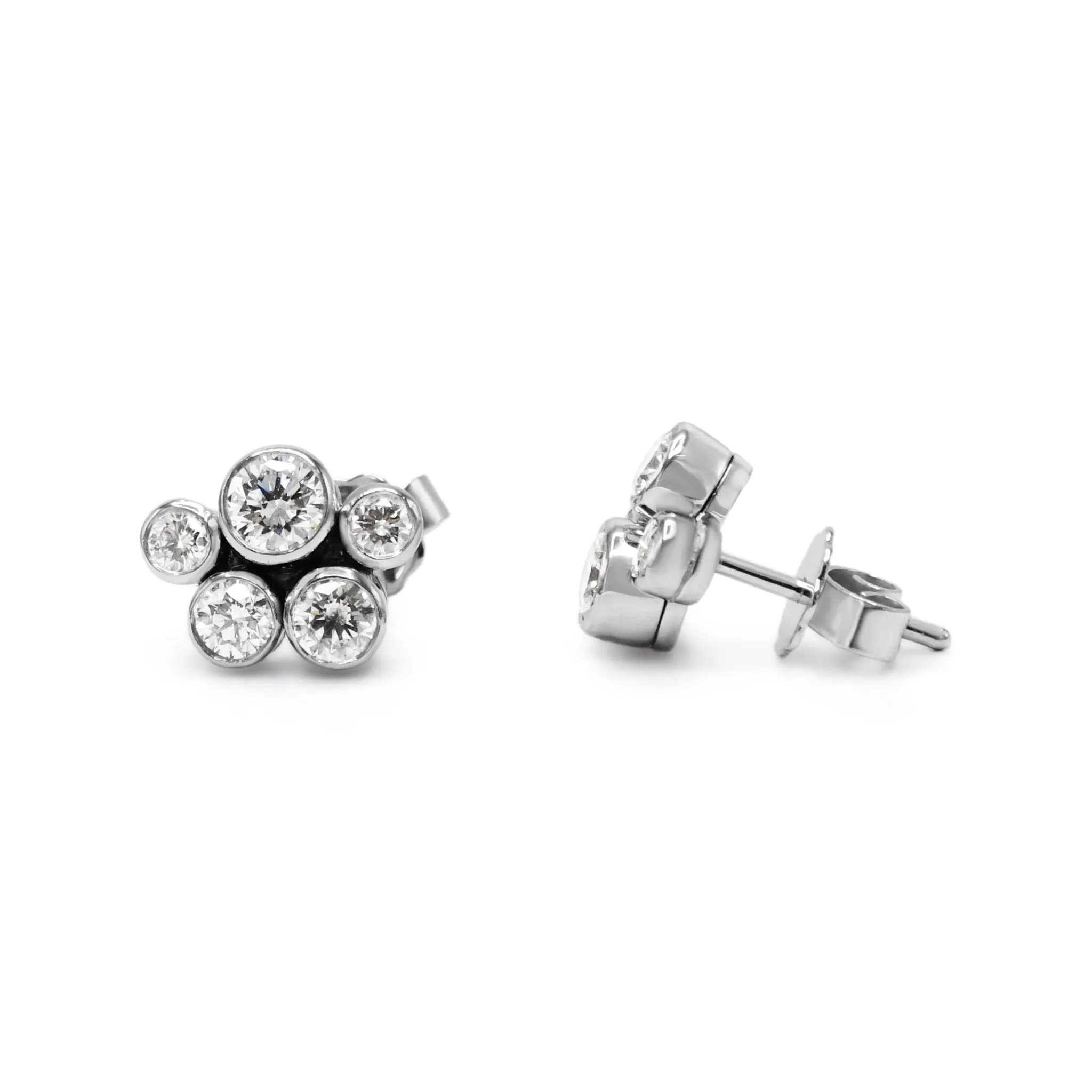 Boodles Raindance Medium Cluster Diamond Stud Earrings - Platinum