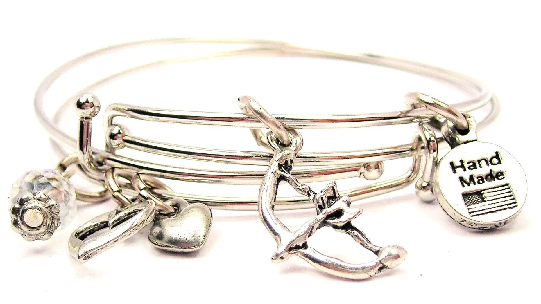 Bow And Arrow Expandable Bangle Bracelet Set