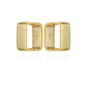 Brass Rectangle Hoop Earrings