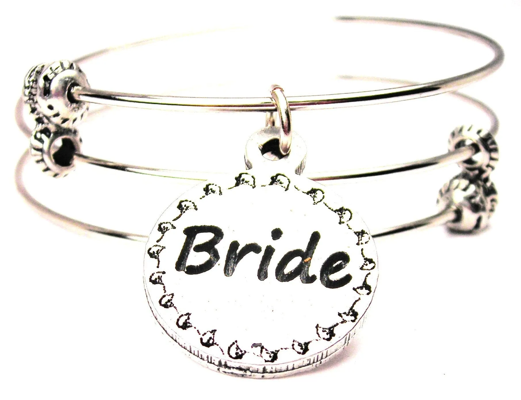 Bride Circle Triple Style Expandable Bangle Bracelet