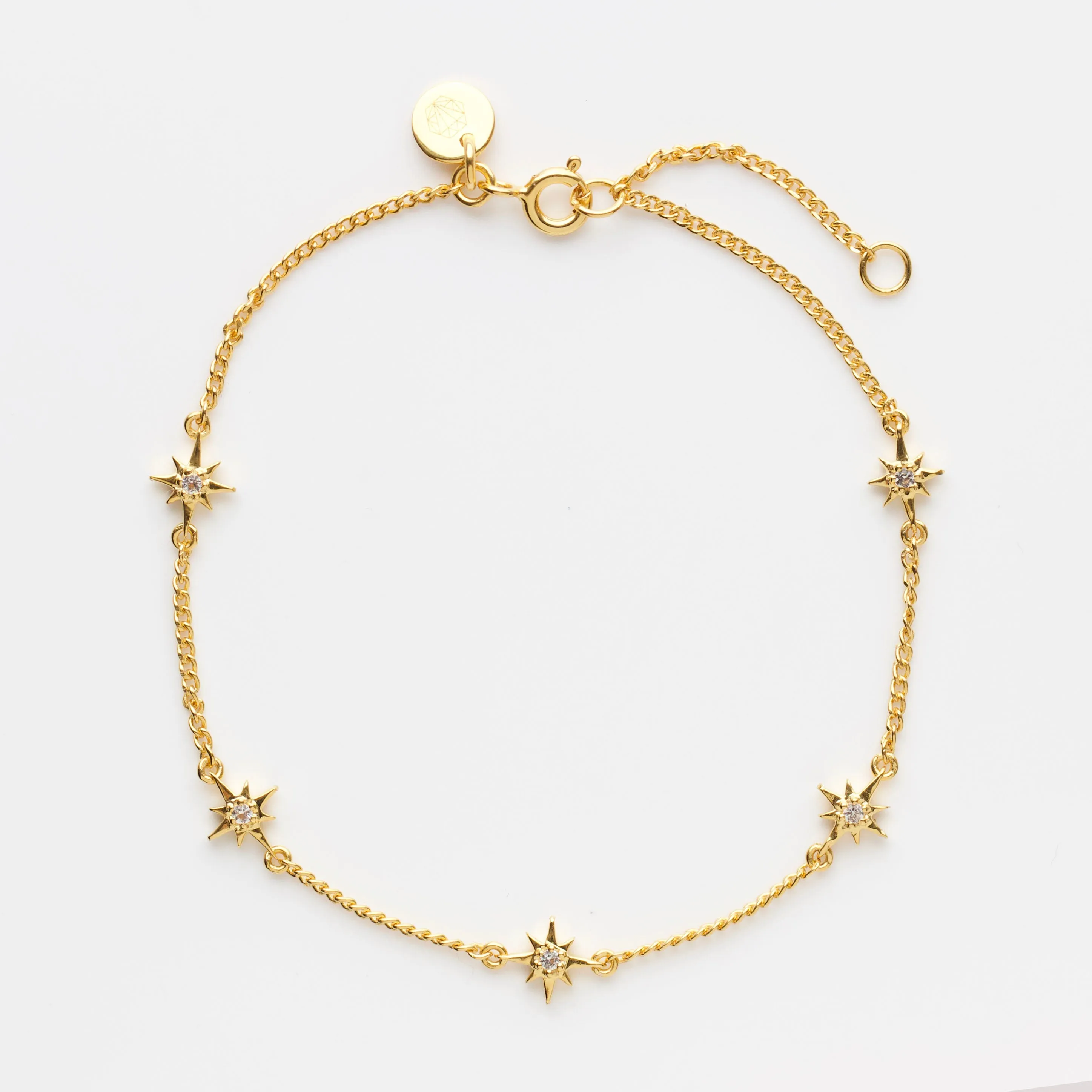 Celestial Dainty White Topaz Star Bracelet