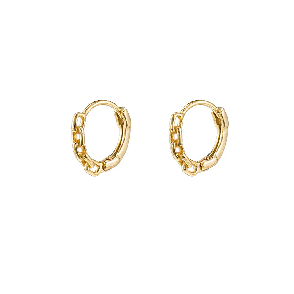 Chain Huggie Hoop Earrings