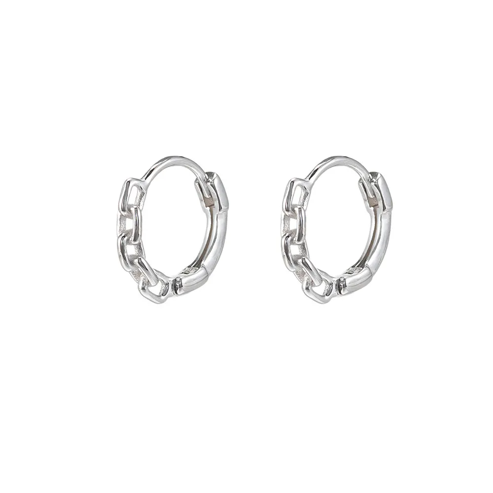 Chain Huggie Hoop Earrings