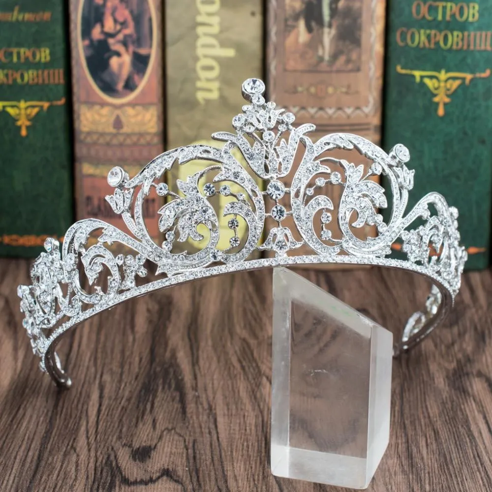 Classic Austrian Crystal 2/3 Round Wedding Bridal Tiara diadem XBY158L