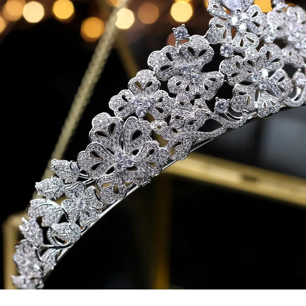 Classic Cubic Zircon Wedding Tiara Diadem for Bridal Hair Accessories HG7054